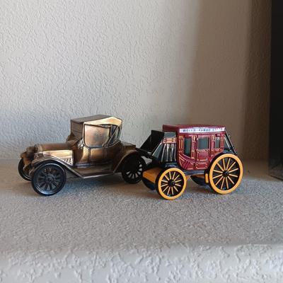 WELLS FARGO AND FARMERS NATIONAL BANK COIN BANKS (1 HAS KEY)