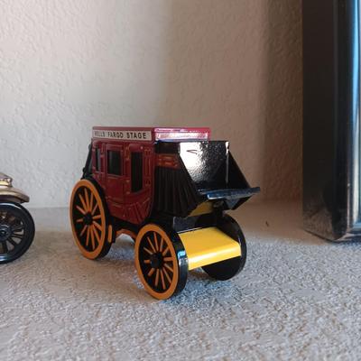 WELLS FARGO AND FARMERS NATIONAL BANK COIN BANKS (1 HAS KEY)