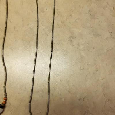 BEADED LIQUID SILVER NECKLACES