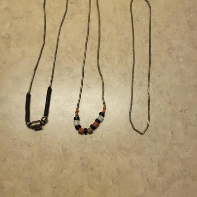 BEADED LIQUID SILVER NECKLACES