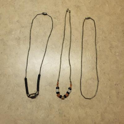 BEADED LIQUID SILVER NECKLACES
