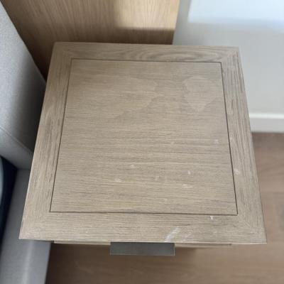 Sale Photo Thumbnail #45: The RH TEEN nightstand is a modern, minimalist piece designed for the bedroom. It features two drawers for storage and is crafted from light wood, offering a sleek finish. This fully assembled nightstand is suitable for indoor use and is part of the origi