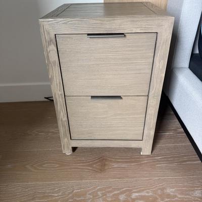 Sale Photo Thumbnail #41: The RH TEEN nightstand is a modern, minimalist piece designed for the bedroom. It features two drawers for storage and is crafted from light wood, offering a sleek finish. This fully assembled nightstand is suitable for indoor use and is part of the origi
