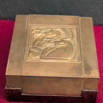 1930's Art Deco Hickok USA Molded Bakelite/Catalin Valet Box Gold Horses #49