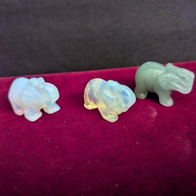 Natural Healing Stones Carved Elephants #54