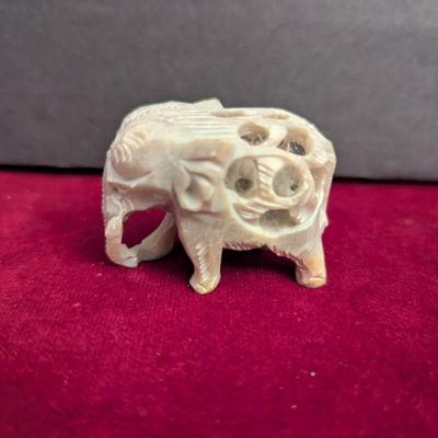 Hand Carved Soapstone Elephant #60