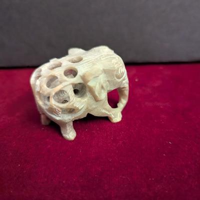 Hand Carved Soapstone Elephant #60