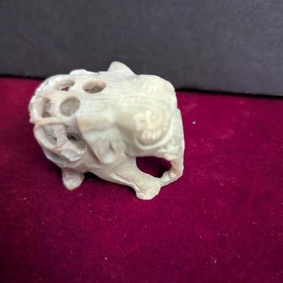Hand Carved Soapstone Elephant #60