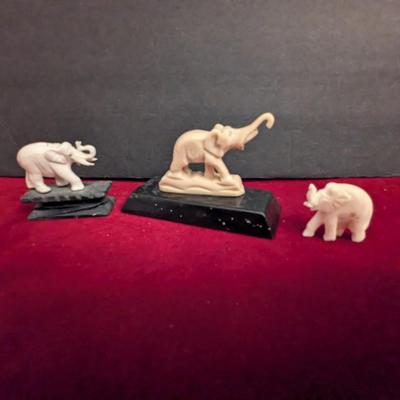Vintage Hand Carved Elephants #61