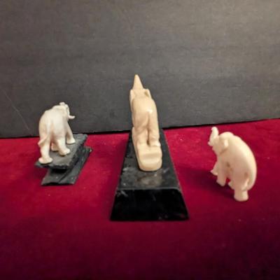 Vintage Hand Carved Elephants #61
