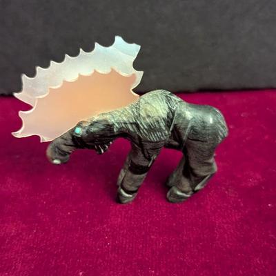 Hand Carved Moose Statue Signed #66