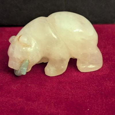 Amber Onyx Grizzly Bear With Fish #69