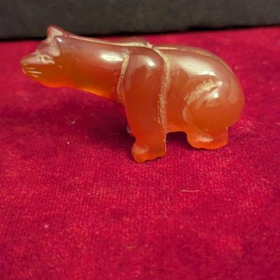 Antique Hand Carved Natural Amber Bear #72