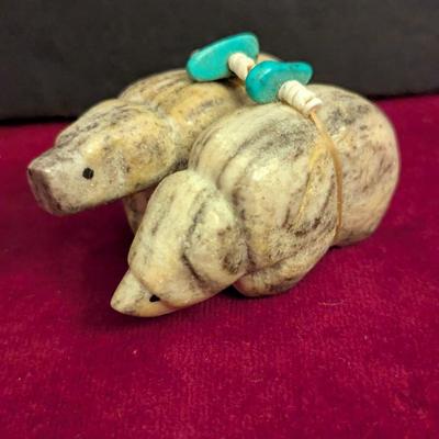 Native American Zuni Marble Bears #73