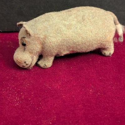 Vintage Wagner Kunstlerschutz Flocked Hippo Figure Handwork West Germany #80