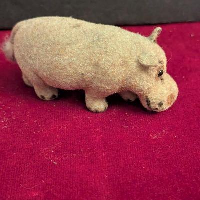 Vintage Wagner Kunstlerschutz Flocked Hippo Figure Handwork West Germany #80