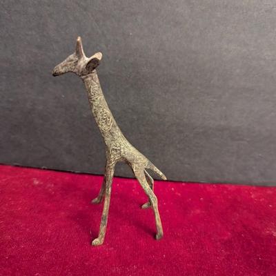 Vintage Brass Giraffe Etched Design #87