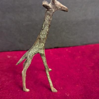 Vintage Brass Giraffe Etched Design #87