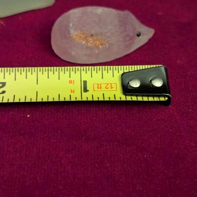 Hand Carved Hedgehog Figure & Jade Stone Carved Mouse #91
