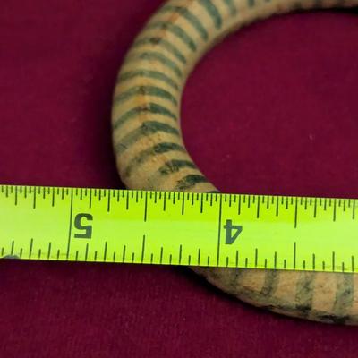 Zebra Arm Bangle Bracelet Hand Carved Artisan Wood #92