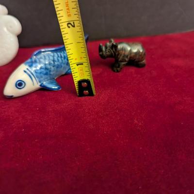 Jade Hand Carved Statue Of Dragon & Rhino Hand Carved Gemstone #93