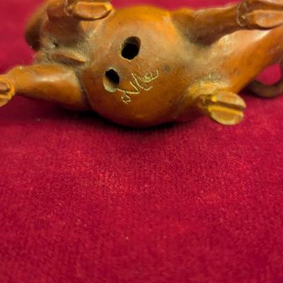 Signed Hand Carved Boxwood Netsuke Zodiac Animal #96