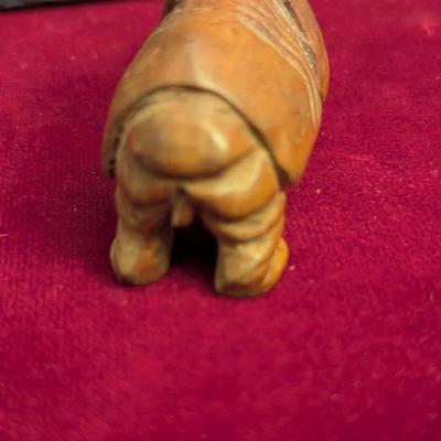 Hand Carved Boxwood Netsuke Rhino Animal #97