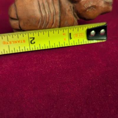 Hand Carved Boxwood Netsuke Rhino Animal #97
