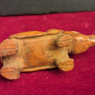 Hand Carved Boxwood Netsuke Rhino Animal #97