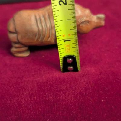 Hand Carved Boxwood Netsuke Rhino Animal #97