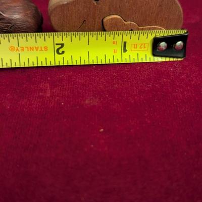 Hand Carved Boxwood Netsuke Rabbit & Momma Elephant With Baby #99