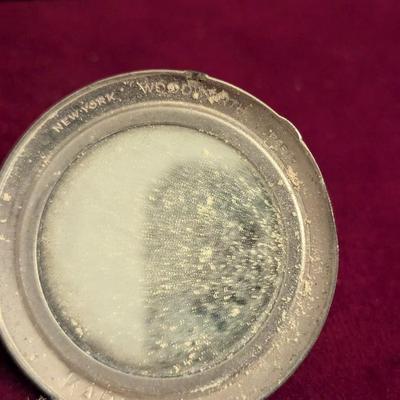 1928 Iconic Woodworht Karaess Art Deco Powder Compact Woman With Rose #103