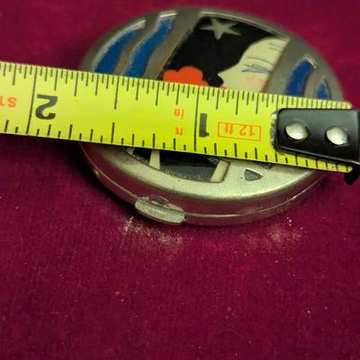 1928 Iconic Woodworht Karaess Art Deco Powder Compact Woman With Rose #103