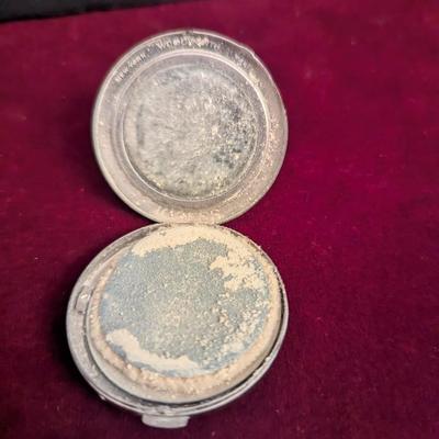 1928 Iconic Woodworht Karaess Art Deco Powder Compact Woman With Rose #103