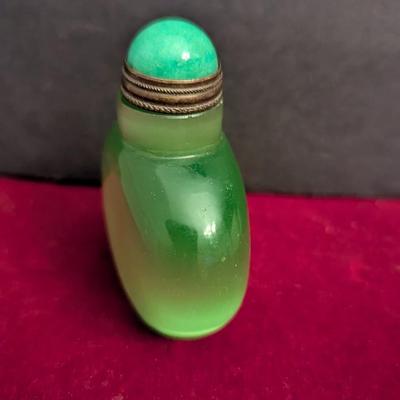Antique Green Jade Snuff Bottle #104