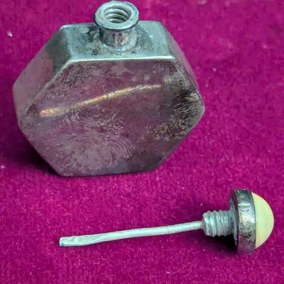 Sterling Silver Mexico Encased Glass Scent Perfume Bottle #109