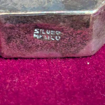 Sterling Silver Mexico Encased Glass Scent Perfume Bottle #109