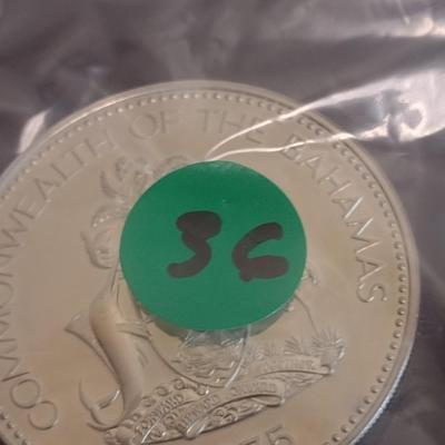1975 Commonwealth of Bahamas Anniversary of Independance $10 Silver Coin Circulated (#36)