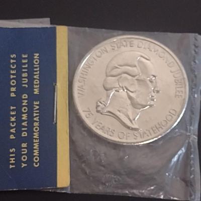 Washington State Diamond Jubilee Statehood Commemorative Medal in Original Packaging