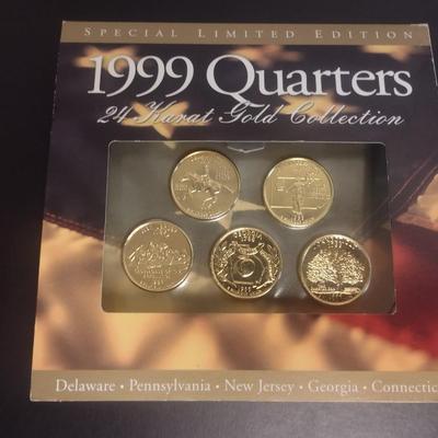 1999 Special Limited Edition 24K Gold Clad State Quarter Collection in Original Packaging (#45)