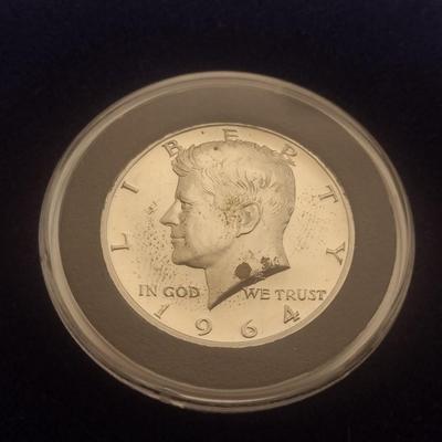 1963 US Mint Silver Franklin and 1964 Silver Kennedy Half Dollars Uncirculated (#46)