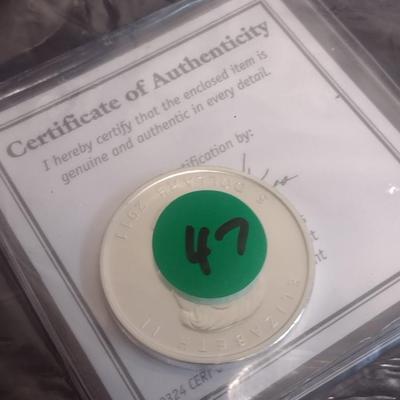 2011 Elizabeth II $5 Silver Canadian Coin Uncirculated (#47)