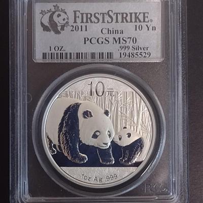 2011 Chinese 10 Yuan 1 oz. Silver First Strike Coin PCGS MS70 (#54)