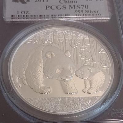 2011 Chinese 10 Yuan 1 oz. Silver First Strike Coin PCGS MS70 (#54)