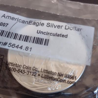 2007 US Mint $1 Silver Eagle Coin Uncirculated (#55)