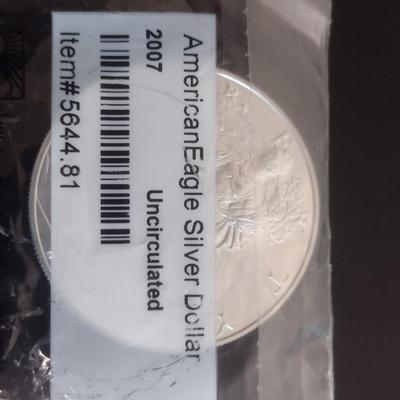 2007 US Mint $1 Silver Eagle Coin Uncirculated (#55)