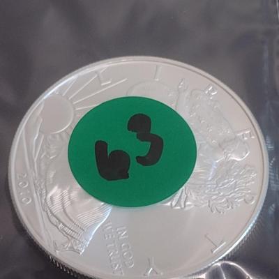 2010 US Mint Silver Eagle $1 Coin AU or Higher Condition (#63)