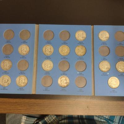 1948-1963 Benjamin Franklin Half Dollar Silver Coin Collection as Shown (#64)
