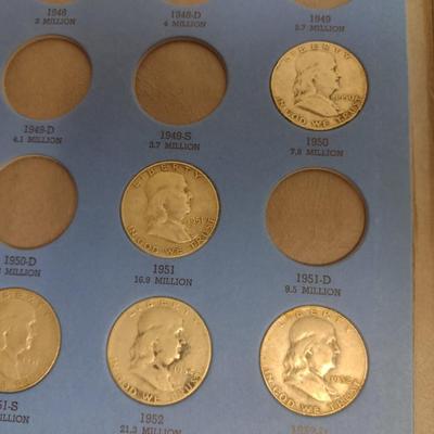 1948-1963 Benjamin Franklin Half Dollar Silver Coin Collection as Shown (#64)