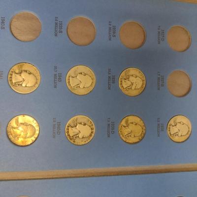 1932 to 1945 Washington Head Quarter Silver Coin Collection as Shown (#66)